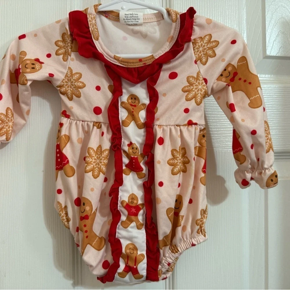 Boutique Gingerbread Man Romper
